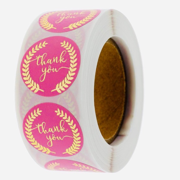 Thank You Stickers with Laurels (Roll of 500) - Picture 3 of 4